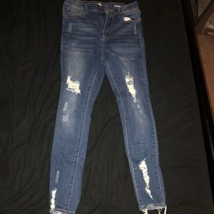 High rise skinny jeans